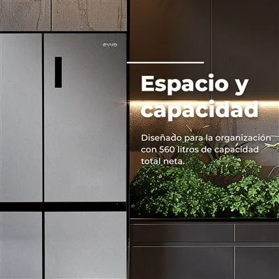 Frigorífico Americano EVVO EVVO F100X V2 183cm 490L Clase E Inox - Imagen 3