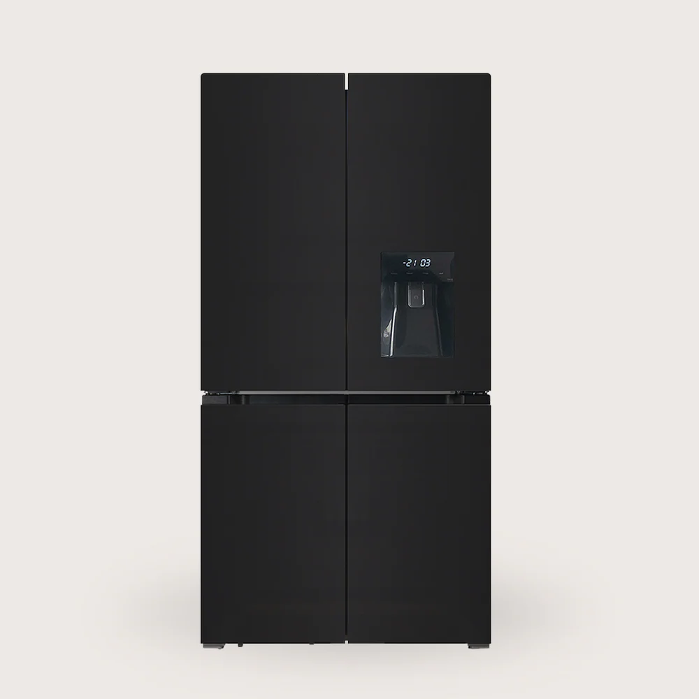 Frigorífico Americano Evvo F100B Glass Aqua RW 183cm 563L Clase E Negro