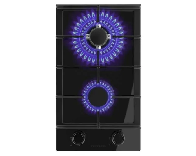 Placa de Gas Cecotec Bolero Squad G 2400F Glass Black 2 Zona 29.3cm Negro 5.2kW - Imagen 2