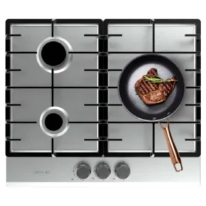 Placa de Gas Cecotec Bolero Squad GN 3200F Inox 3 Zonas 58cm 6.25kW
