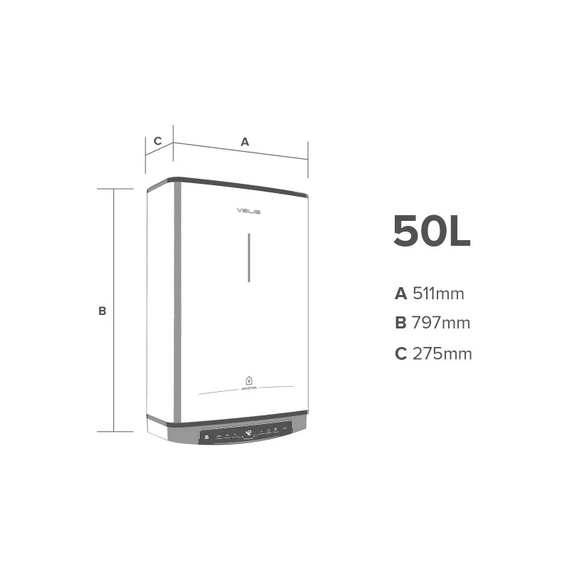 Termo Eléctrico Ariston Velis Pro 50L Blanco - Imagen 2