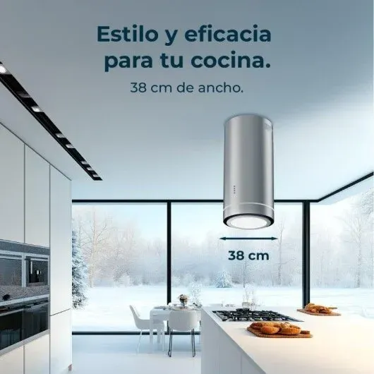 Campana Extractora Cecotec Bolero Flux IRE 388000 Inox Clase A++ 38cm - Imagen 3