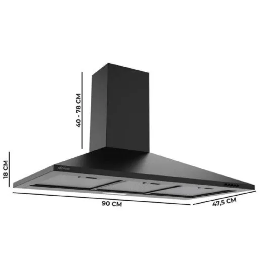 Campana Cecotec Bolero Flux PM 904000 Black Clase A 90cm Negro - Imagen 2