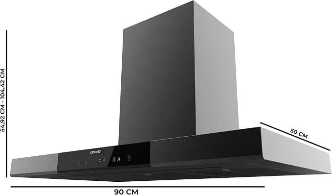 Campana Cecotec Bolero Flux TT 909500 Slim Dark Inox Clase A+++ 90cm Gris Oscuro - Imagen 2