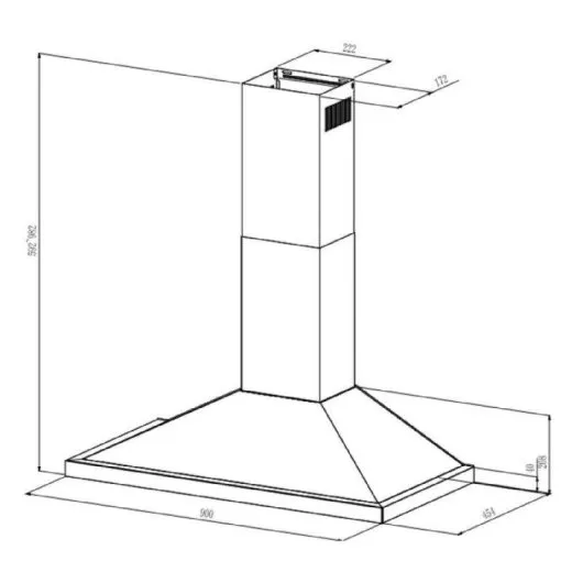 Campana Cecotec Bolero Flux PT 904400 Inox Clase A+++ 90cm - Imagen 3