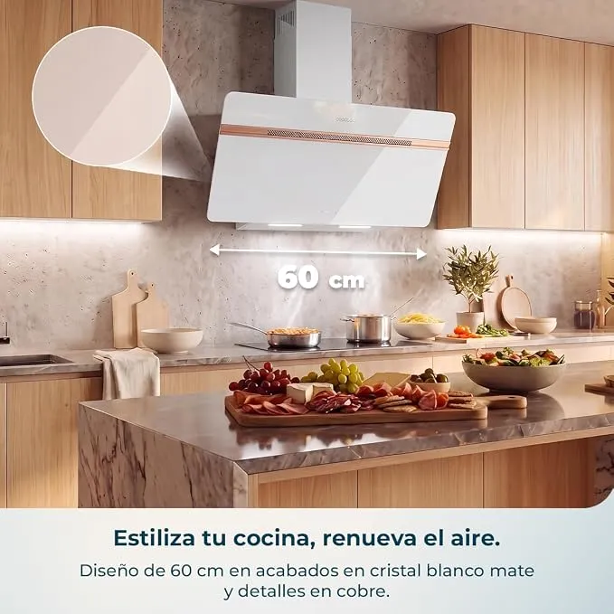 Campana Cecotec Bolero Flux DT 607500 Matt White Clase A+++ 60cm Blanco - Imagen 3