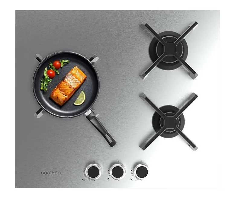 Placa de Gas Cecotec Bolero Squad G 3400S Inox 3 Zonas 58.3cm 6.2kW