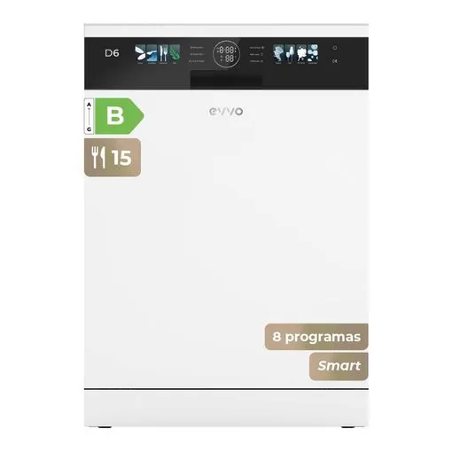 Lavavajillas EVVO D6 Clase B 15 Cubiertos Blanco