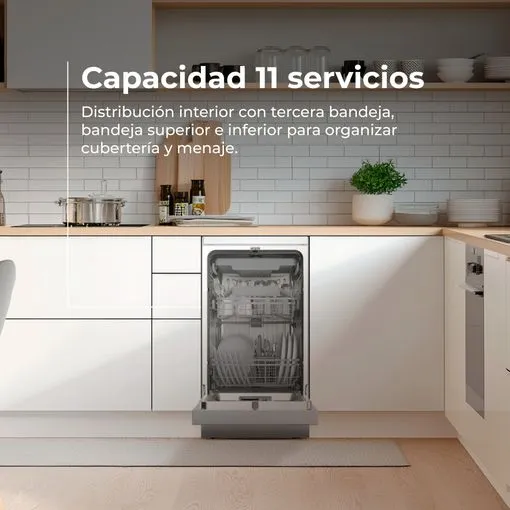 Lavavajillas EVVO D3YX Slim Clase D 11 Cubiertos Inox - Imagen 3