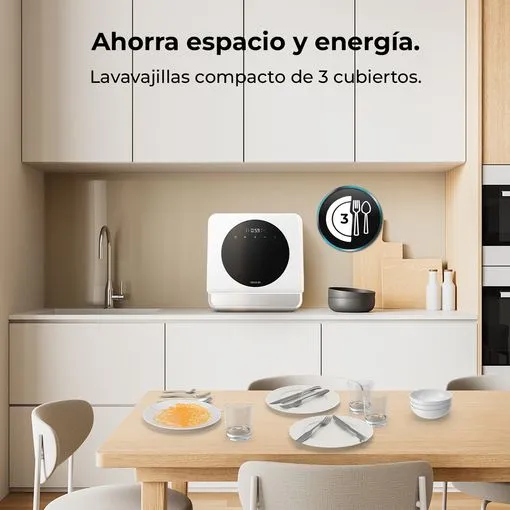 Lavavajillas Compacto Cecotec Bolero Aguazero 1100 Clase C 3 Cubiertos Blanco - Imagen 2