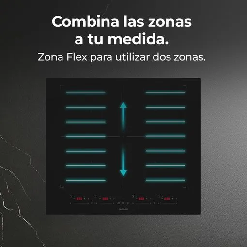 Placa de Inducción Cecotec Bolero Squad I 4700 TitanicZone 4 Zonas 59cm 7.4kW - Imagen 3