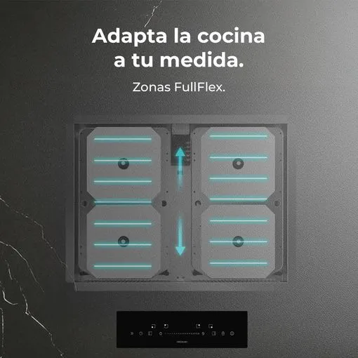 Placa de Inducción Cecotec Bolero Squad I 4300 Invisibile FullFlex 4 Zonas 59cm 7.2kW - Imagen 3