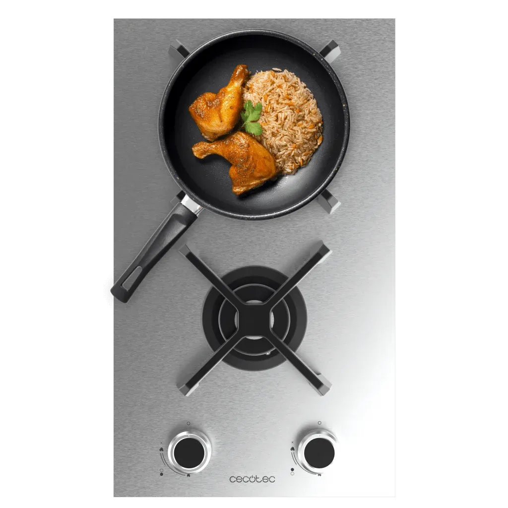 Placa de Gas Cecotec Bolero Squad G 2400S Inox 2 Zonas 29.3cm 5.2kW