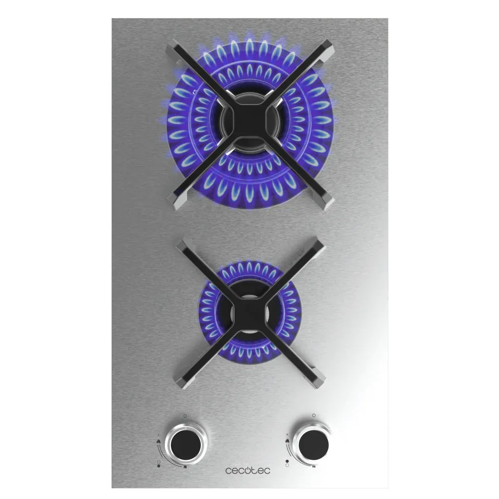 Placa de Gas Cecotec Bolero Squad G 2400S Inox 2 Zonas 29.3cm 5.2kW - Imagen 3