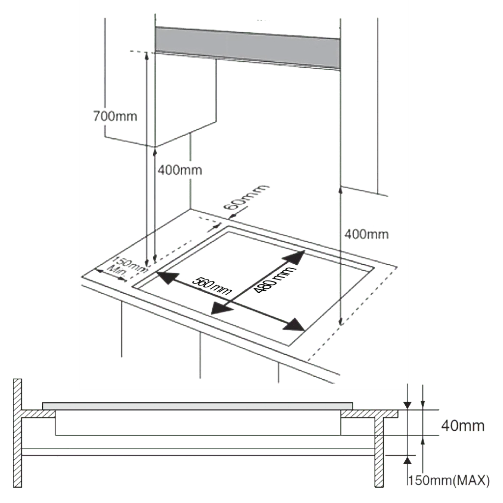 Placa de Gas Cecotec Bolero Squad G 4400F Inox 4 Zona 58.3cm Inox 8kW - Imagen 3