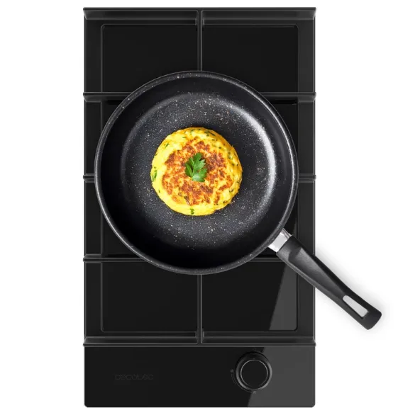 Placa de Gas Cecotec Bolero Squad G 1400F Glass Black 1 Zona 29.3cm Negro 3.4kW