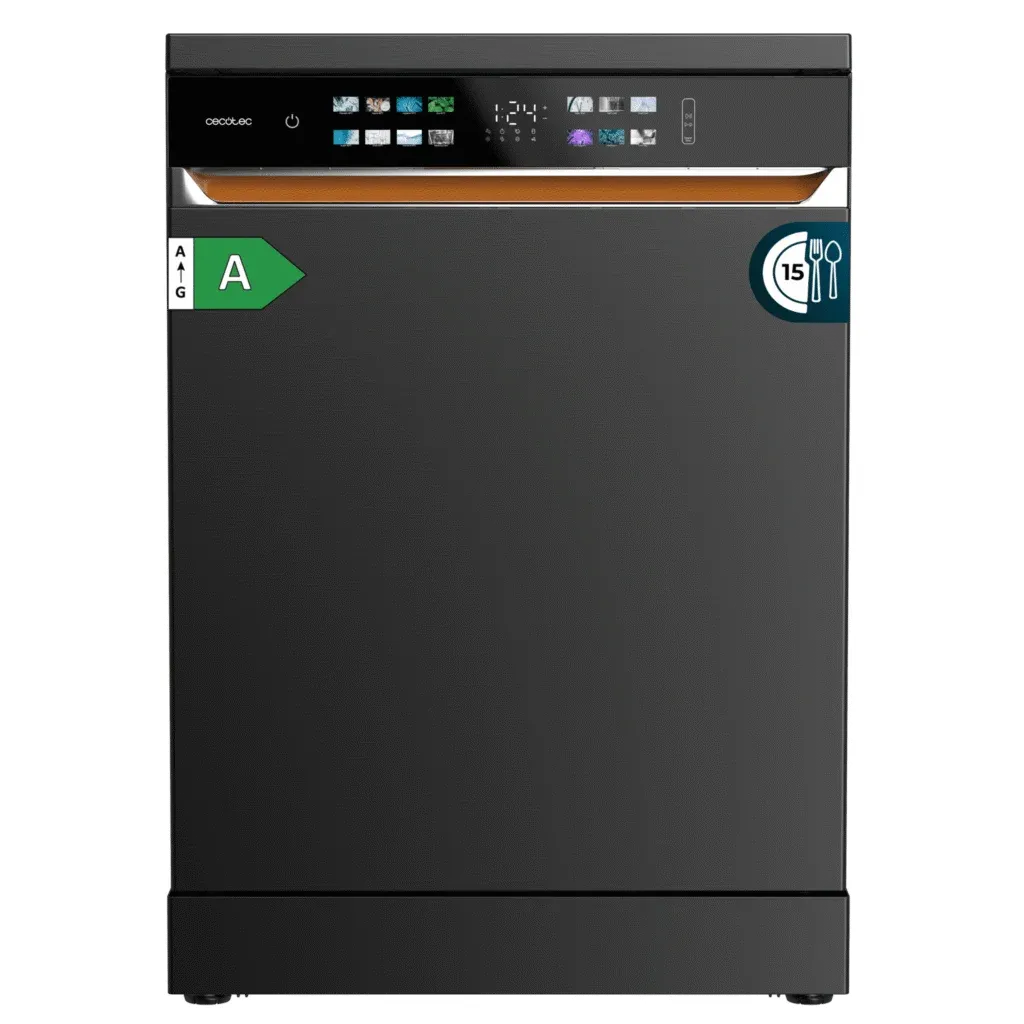 Lavavajillas Cecotec Bolero Aguazero 6900 Dark Clase A 15 Cubiertos Negro