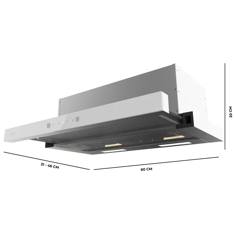 Campana Cecotec Bolero Flux TLT 604400 Glass White Clase A+++ 60cm Blanco - Imagen 2