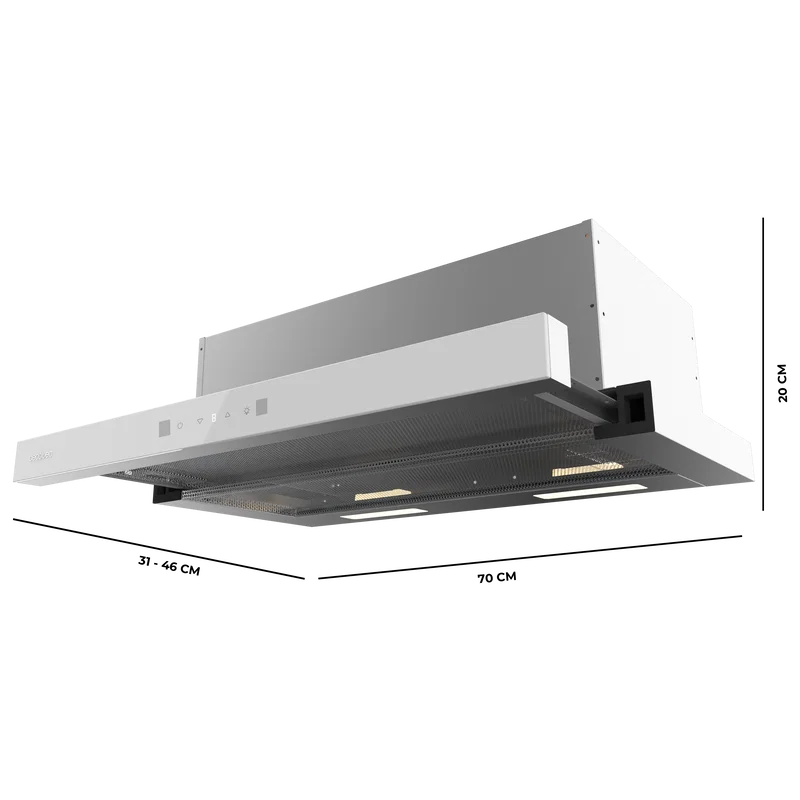 Campana Cecotec Bolero Flux TLT 704400 Glass White Clase A+++ 70cm Blanco - Imagen 4