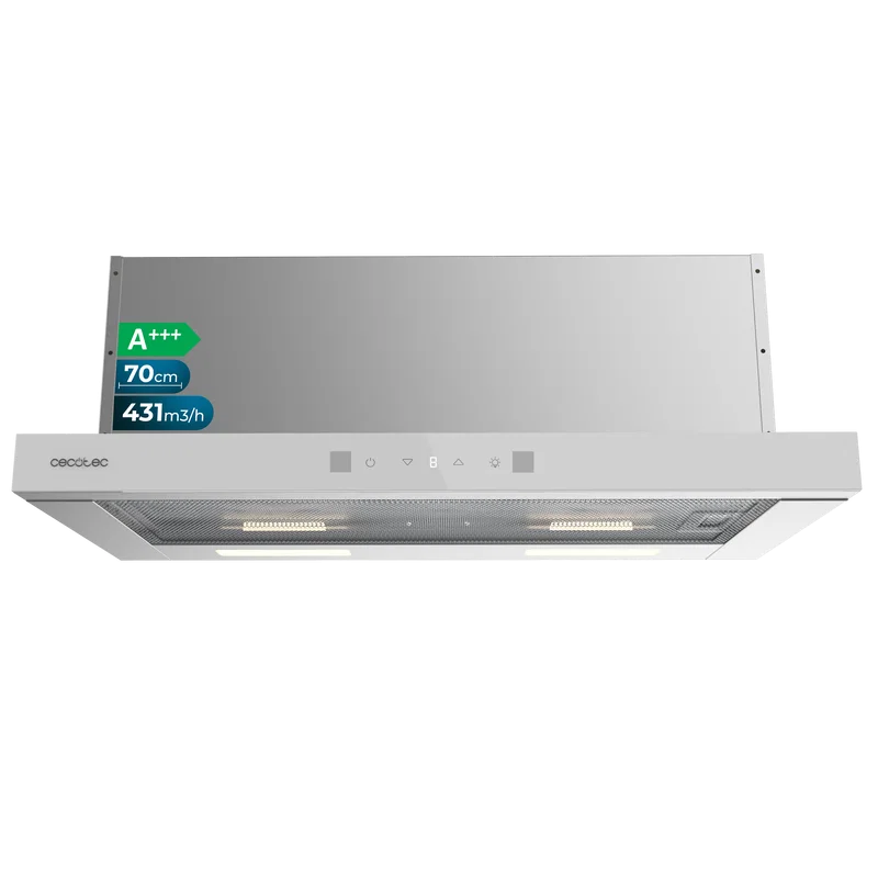 Campana Cecotec Bolero Flux TLT 704400 Glass White Clase A+++ 70cm Blanco