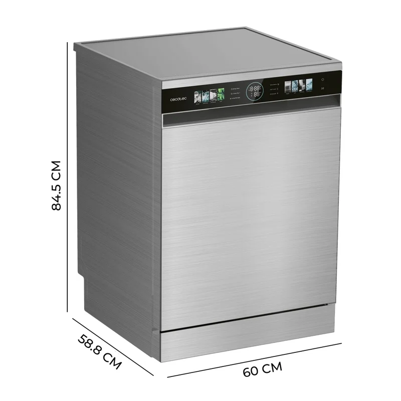 Lavavajillas Cecotec Bolero Aguazero 6620 Inox Clase C 15 Cubiertos Inox - Imagen 2