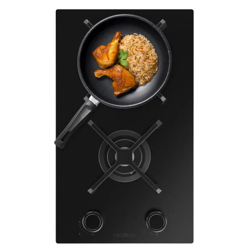 Placa de Gas Cecotec Bolero Squad G 2400S Nano Glass 2 Zonas 29.3cm 5.2kW Negro