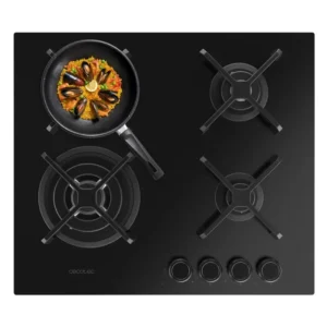 Placa de Gas Cecotec Bolero Squad G 4400S Nano Glass 4 Zona 58.3cm Negro 8kW