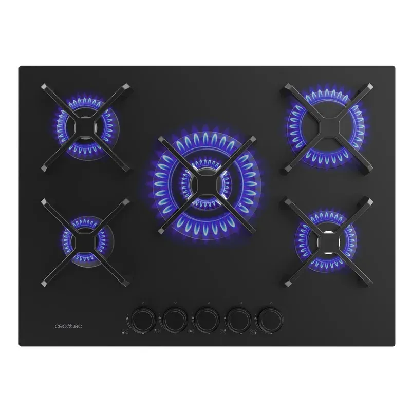 Placa de Gas Cecotec Bolero Squad G 5400S Nano Glass 5 Zonas 68.5cm Negro - Imagen 4