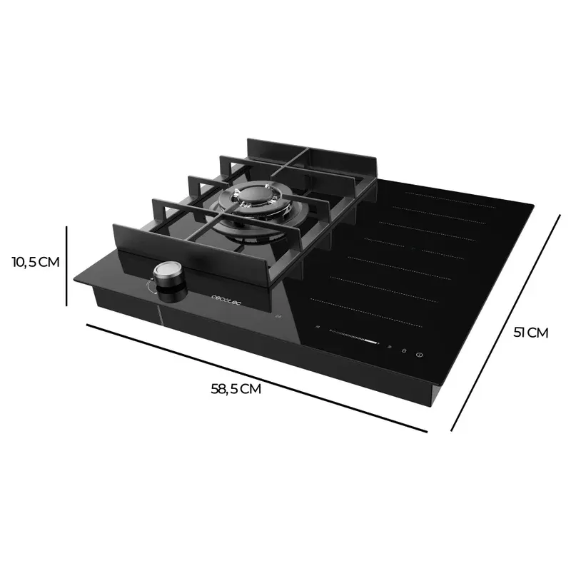 Placa Mixta Cecotec Bolero Squad GI 3500 Hybrid FullFlex 58.5cm Negro - Imagen 2