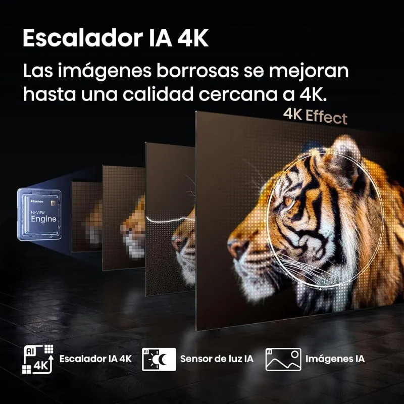 TV 100'' Hisense 100E7Q Pro 4K 222cm Clase E - Imagen 6